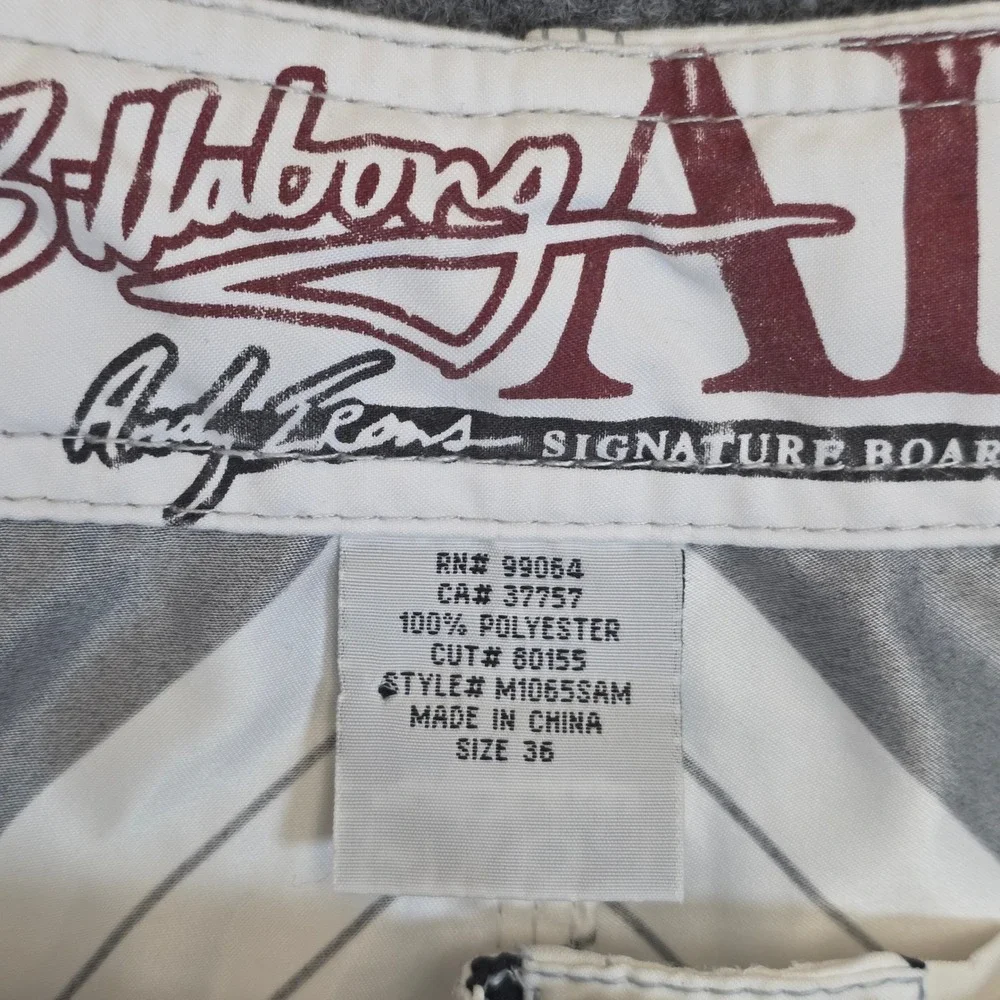Vintage Billabong Andy Irons Rising Sun Pro Board Shorts Sz 36 White Black Surf